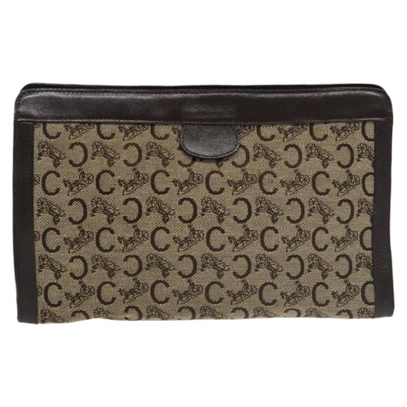CELINE C Sulky Clutch Bag Canvas Brown - Picture 2 of 16